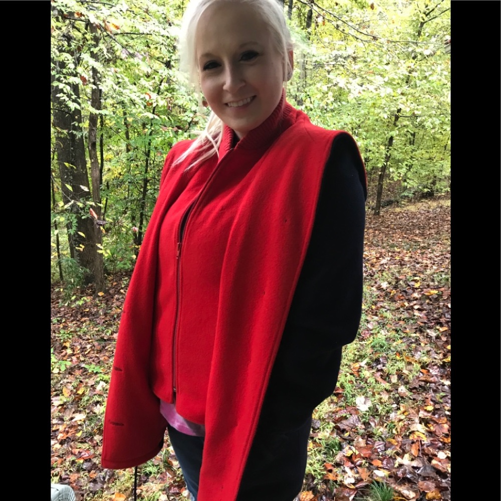 Mackintosh coat/vest red/‎ blue women’s sz.med.